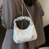 Hot Sale Korean Version Casual Premium Folded Portable Small Bag Simple Solid Color Commuter Chain Crossbody Bag Female