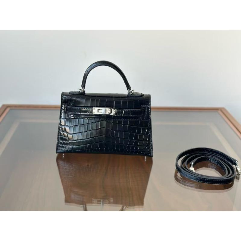 Oberleder mit Krokodilmuster, Stahlbeschläge der zweiten Generation, gängige Lokomotive, Shafi-Linie, Damen-Umhängetasche für eine Schulter