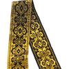 1.3 Inch Wide Jacquard Woven Fabric Ribbon White Black Gold Fringe Trim Ethnic Boho Floral Fabric Trim Lace Accessories