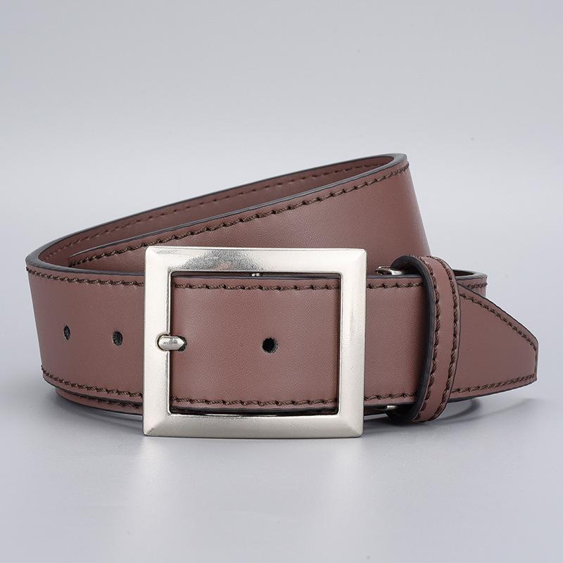 

Мужской ремень из сплава, простой повседневный ремень с пряжкой, мужской ремень из искусственной кожи 125cm темно-коричневого