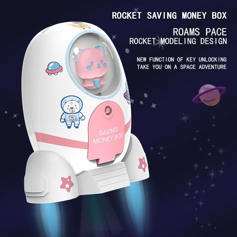 Bazooka Astronaut Piggy Bank Diy Cartoon Sticker, Large-Capacity Piggy Bank Ornament Financial Toy