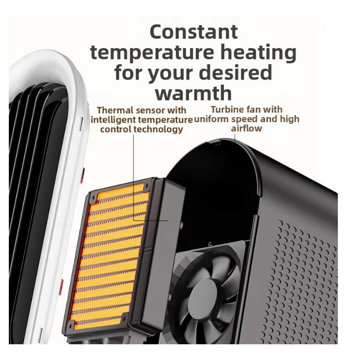 Heizlüfter für Innenräume Tragbar Elektrisch PTC-Heizung Schreibtisch Schnellheizung Schlafzimmer Büro Wohnzimmer Sofortige Heizung Heizlüfter