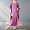 Summer Color Retro Long Skirt Cotton Linen Dress
