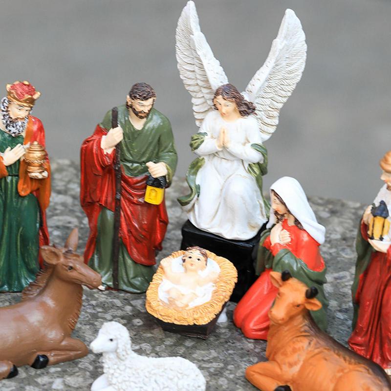 Holy Family Figurine Resin Holy Family Statue Catholic Figurine 10X Nativity Scene Birth Jesus Christ Catholic Christmas Nativit
