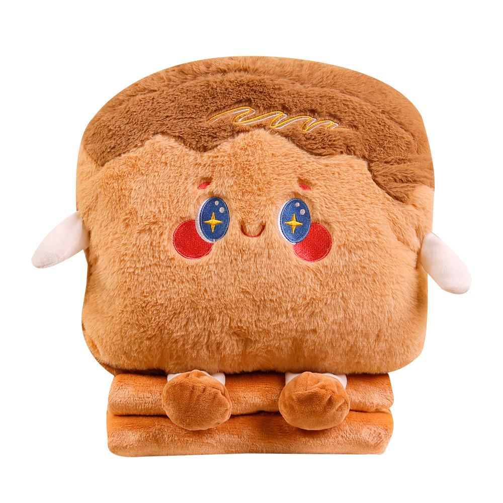 Toast Plush Cute Toy Blanket Set Dual Use Office Nap Blanket Birthday Girls Gift