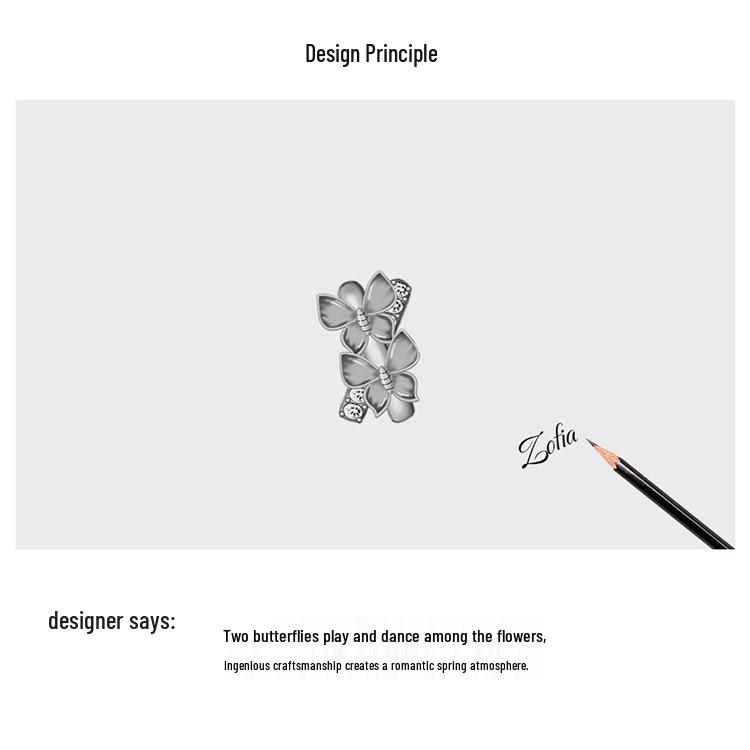 S925 Silver Blue Butterfly Beads - Romantic Spring DIY Accessory SCC1731