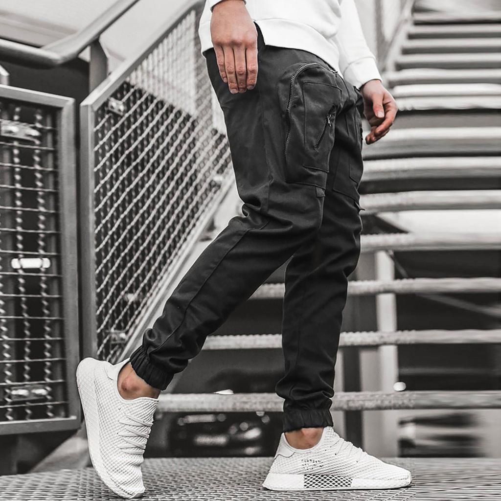 Pantaloni da jogging sportivi casual da uomo Leggeri da escursionismo Lavoro Pantaloni outdoor Tasca Cerniera