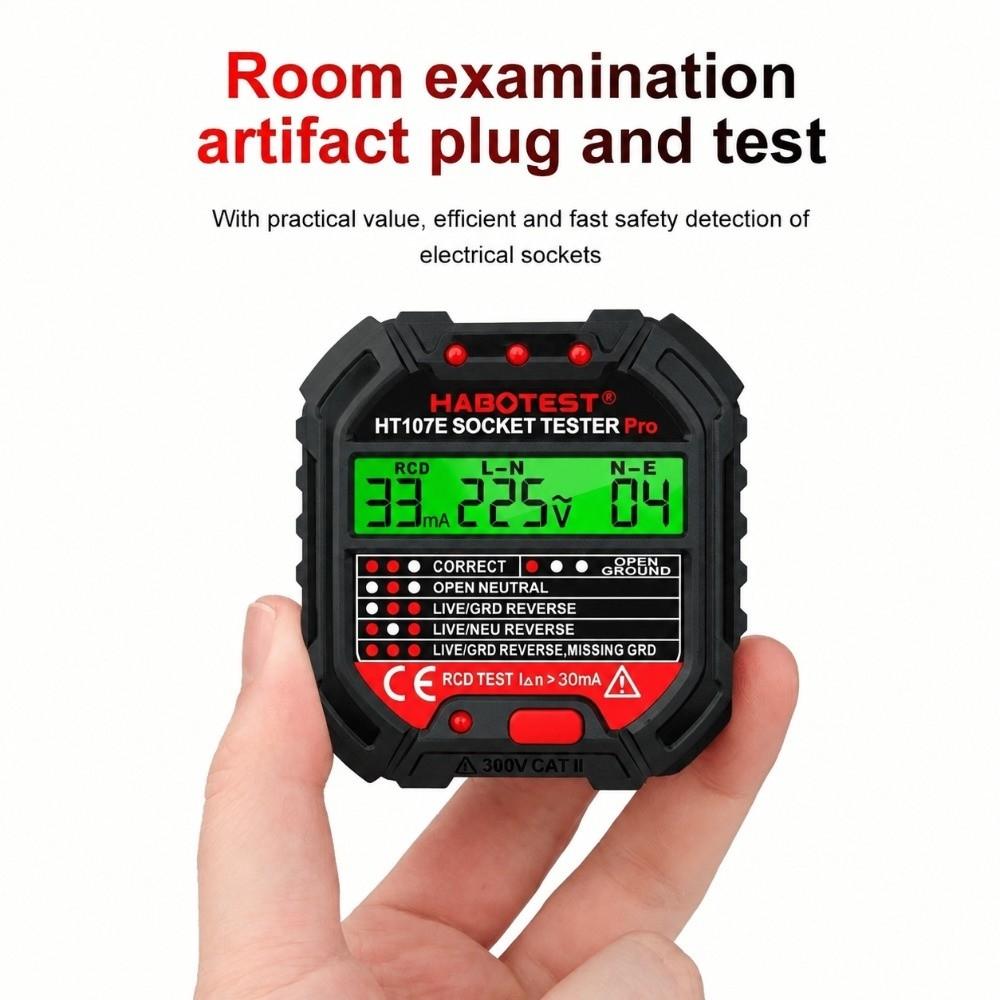 240V Outlet Tester 3in Breaker Finder Compact Socket Tester US