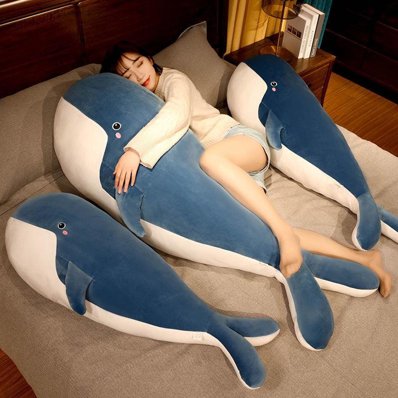 Balena Peluche Carina Cuscino Peluche per Bambine Bambini Letto per Dormire Grande Morbido Bambola Kawaii