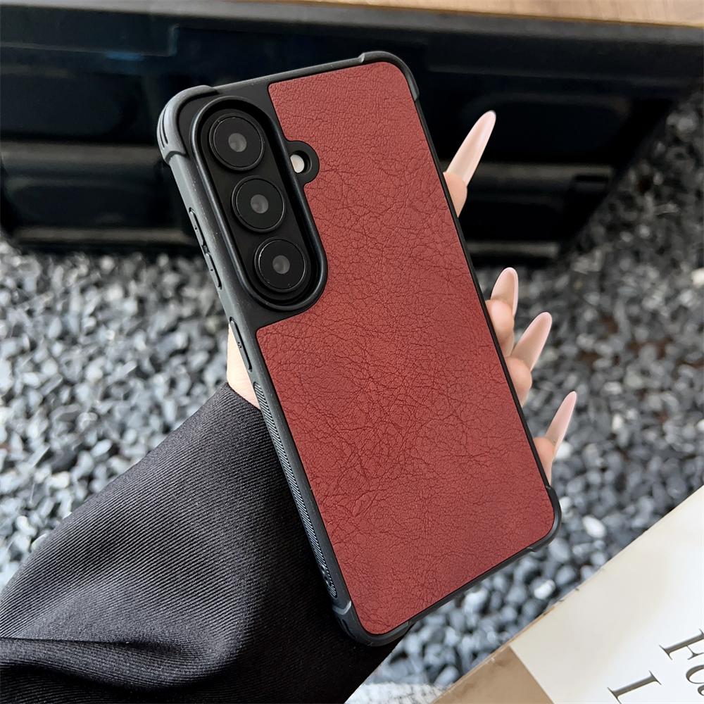 Luxury Four Corner Shockproof Leather Case For Samsung Galaxy S26 Ultra S26 Plus Official Business Matte TPU Soft Phone Cover