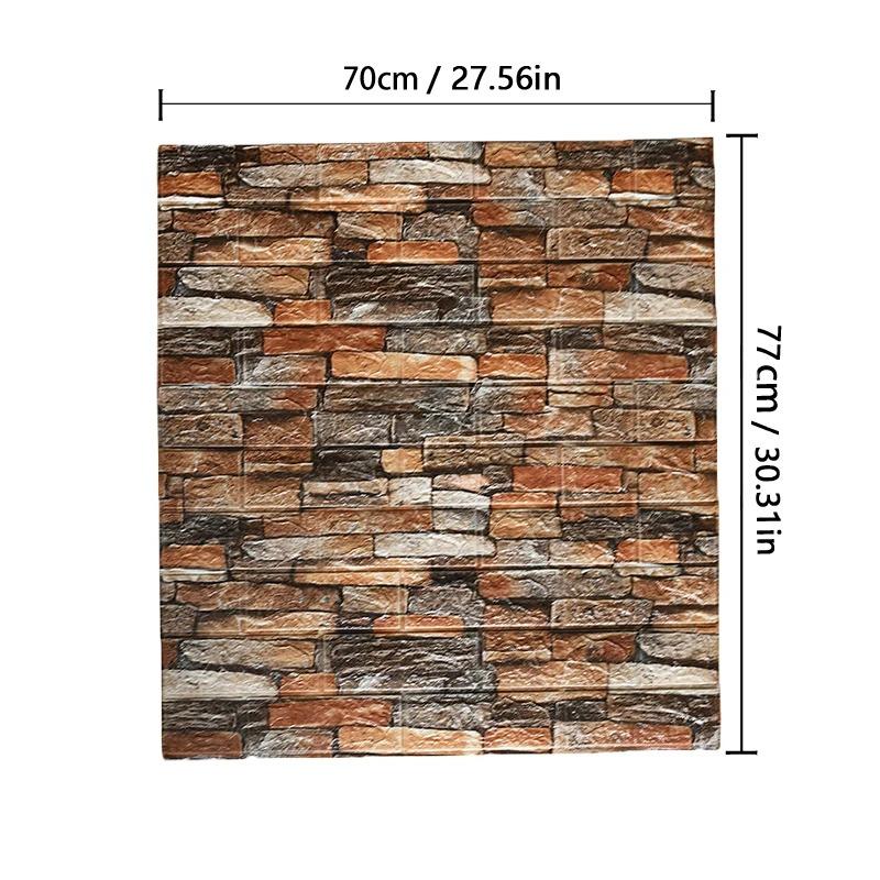 77cm*70cm 3D Wall Sticker Imitation Brick Bedroom Home Decor Waterproof Anti-mold Self-adhesive DIY Wallpaper For Living Room
