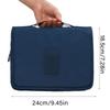 Navy Blue Hanging Toiletry Bag Polyester Waterproof Cosmetic Bag Multifunctional Pockets Foldable Foldable Makeup Bag Travel