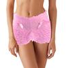 Men Sexy High Waist Underwear Mesh Lace Shorts Panties with Bowknot Decor Solid