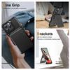 For iPhone 16 Pro Case Card Slot Kickstand PU+TPU Phone Cover