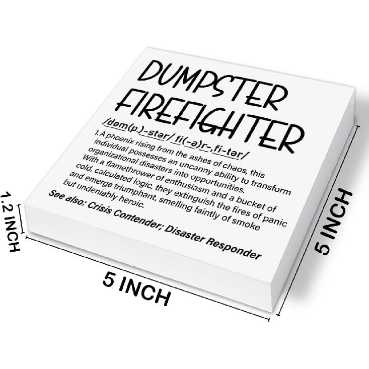 Funny Office Decor Dumpster Firefighter Wood Block Box Sign Office Desk Shelf Decor, Funny Coworker Boss Gifts