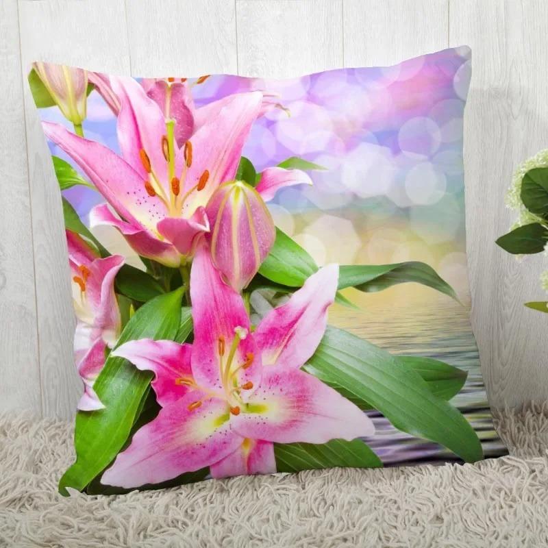Home Decor Floral Printed Throw Pillow Cover Living Room Sofa Cushion Cover Bedroom Room Decorative Pillow Cover 45x45cm