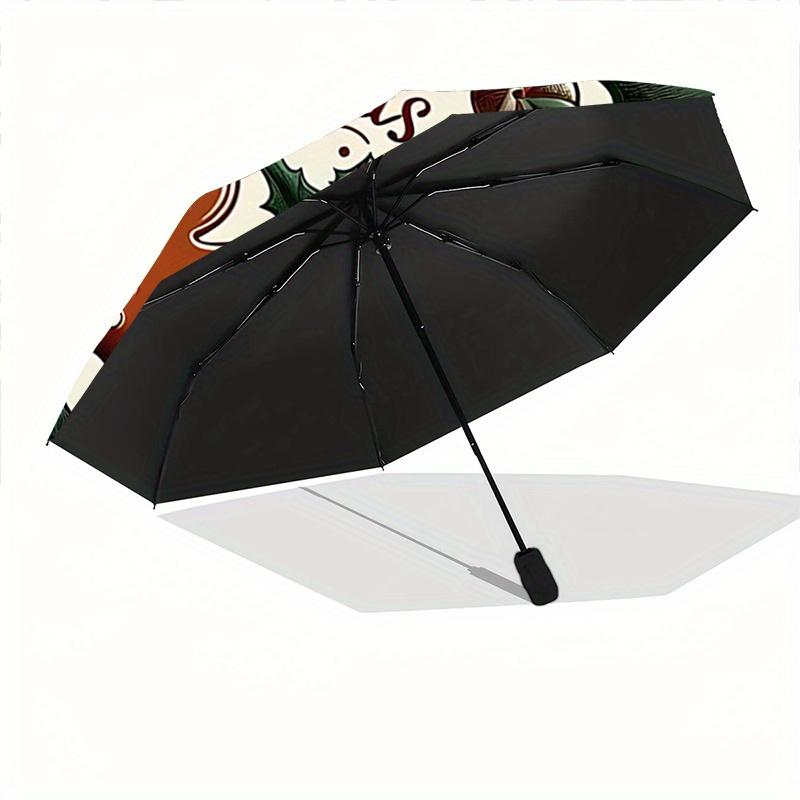 1pc Merry Christmas Automatic Opening and Closing Umbrella - Lightweight 3-Fold Design, Suitable for Fans, Travel, Daily Use - Official Product,