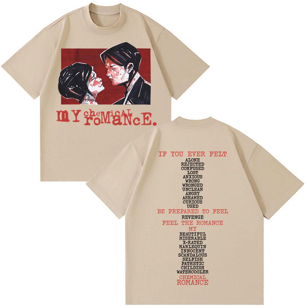 Rock Band My Chemical Romance T-shirt Couple Style T-shirt Couple Super Loose Summer Print 100% Pure Cotton T-shirt Y2K S