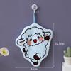 Cute Cartoon Lamb Shaped Hanging Hand Towel Soft High Absorbent Washcloth Perfect for Bathroom Kitchen