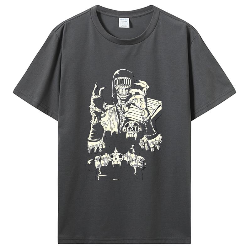 Dredd T Shirt Judge Death TShirt Casual Graphic Tee Shirt Cotton Awesome Short Sleeves Male Oversized Tshirt