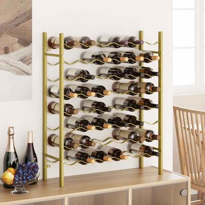 Vidaxl 48-Bottle Wine Rack, Gold, Metal