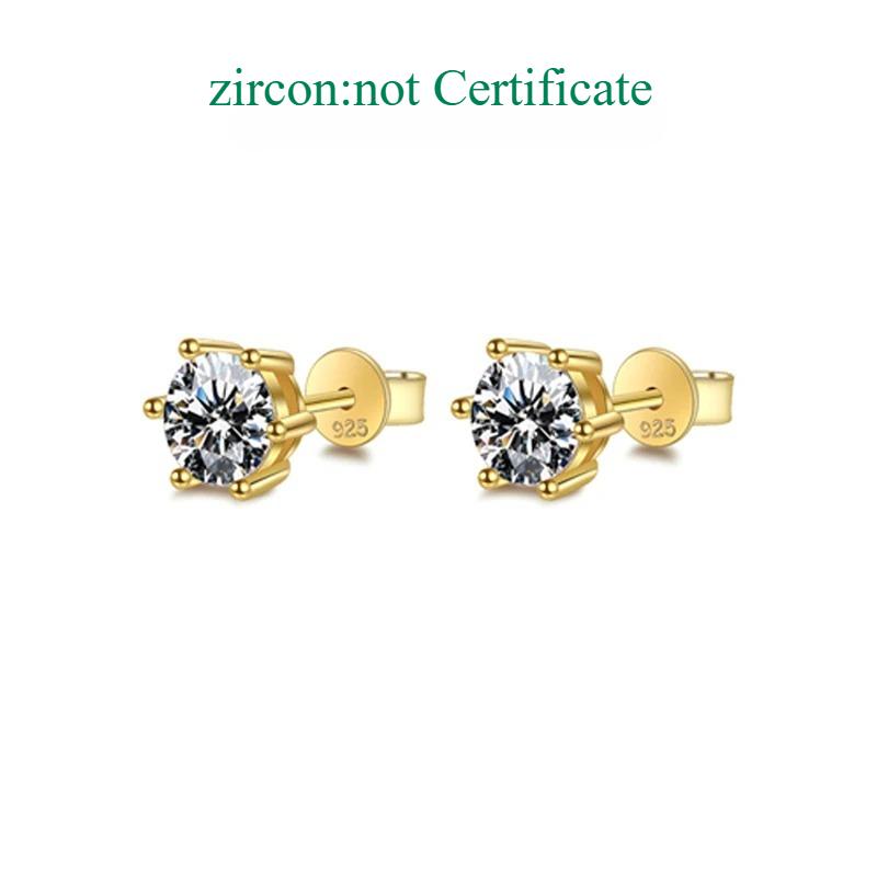 Smyoue 0.1-3CT Certified Moissanite Stud Earring for Women Classic Sparkling Lab Diamond  Silver 925 Jewelry 6-Claws