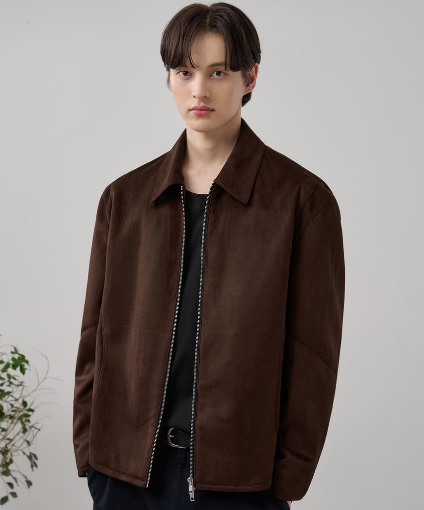 Draw Fit Crescent Suede Jacket [Chestnut Brown]