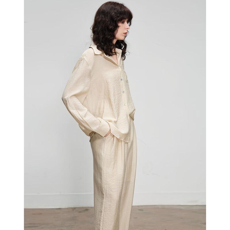 Women's Autumn Linen Blend Shirt & Pant Set