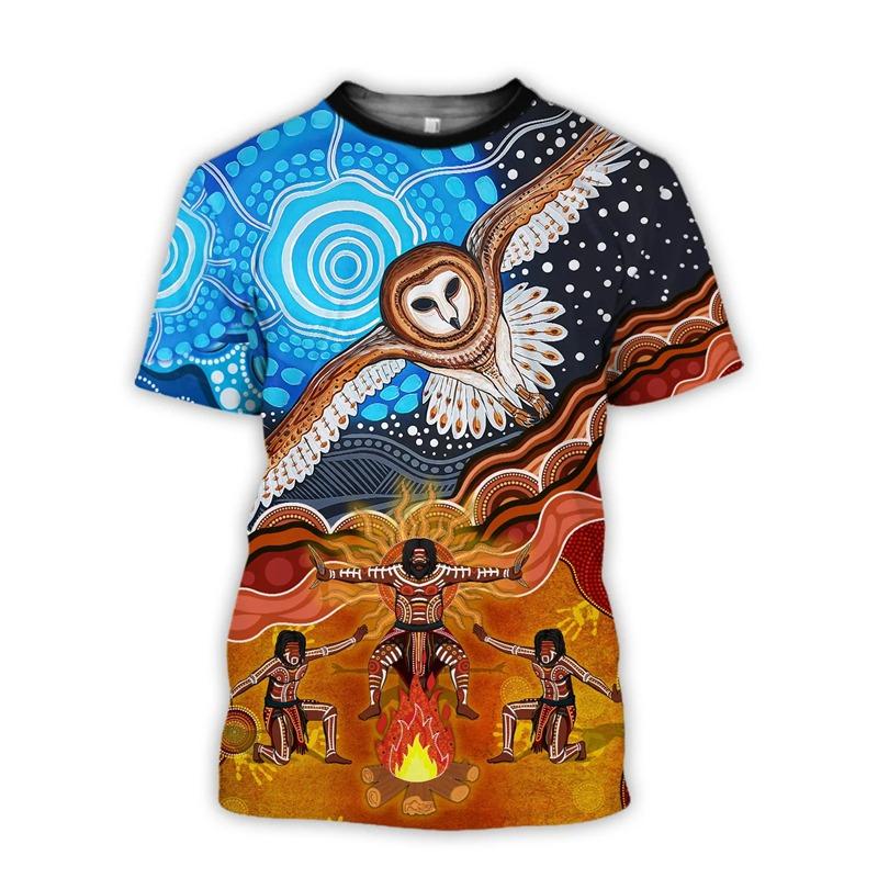 

New Fashion 3D Print T-shirt Casual Australia Aborigines Nation Mens Graphic Tshirts Harajuku O-neck Short Sleeve Tees Tops S