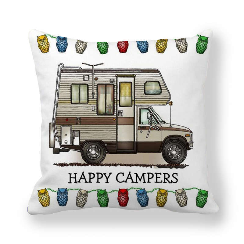 Happy Campers Potah na autopolštář Sova Venkovní kempingový Polštář Dekorativní na pohovku