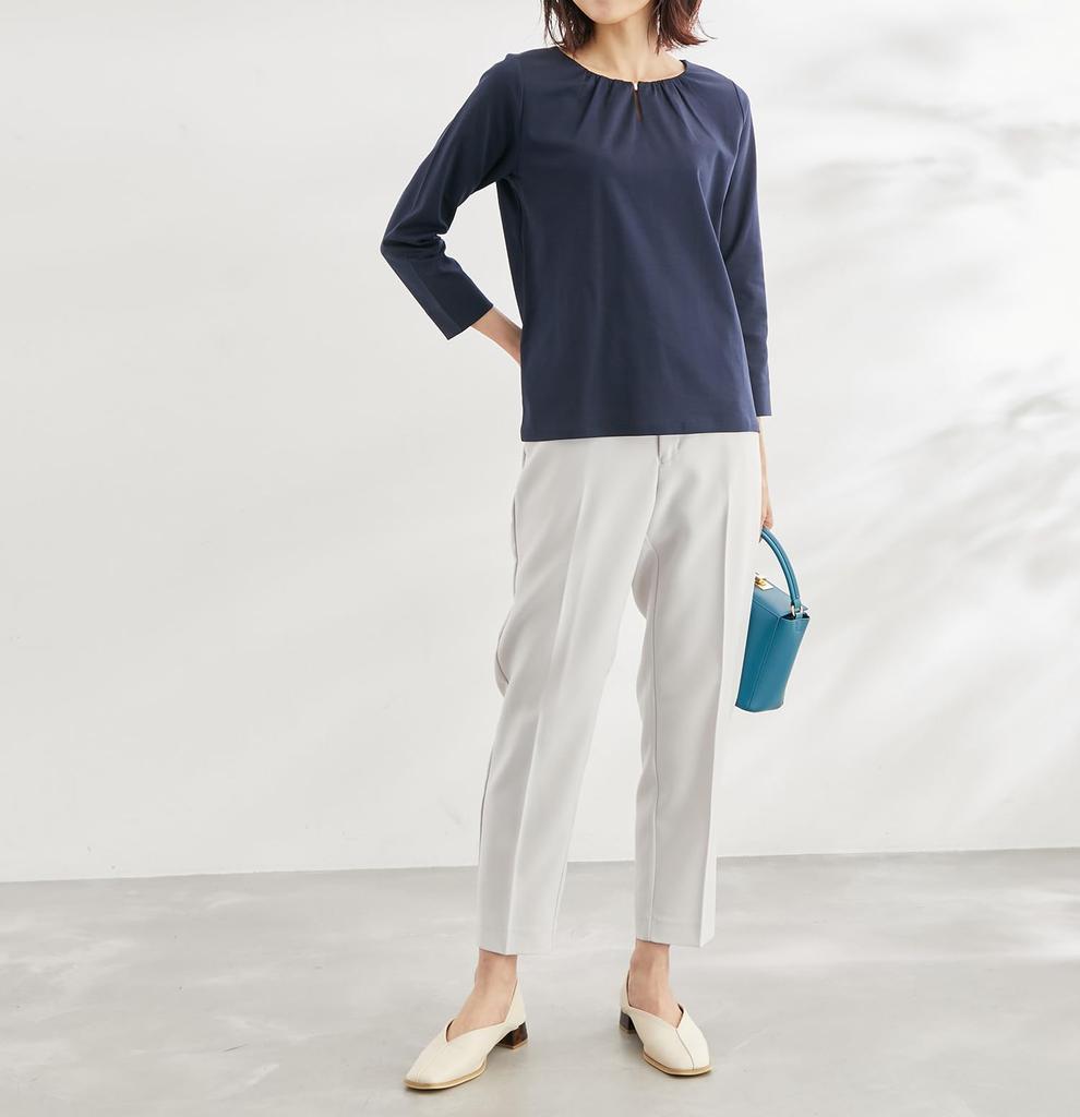 ROPE PICNIC Ponte Navy Size 40 Women's Gold-Patterned Top, (GDM13100),