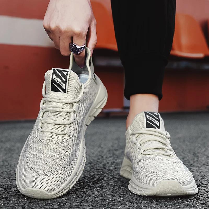 Flying Woven Breathable Mesh Cloth Shoes Men'S Casual Shoe Men'S Fashionable All-Matching Sneakers Men'S Shoe Soft Fashion Shoes