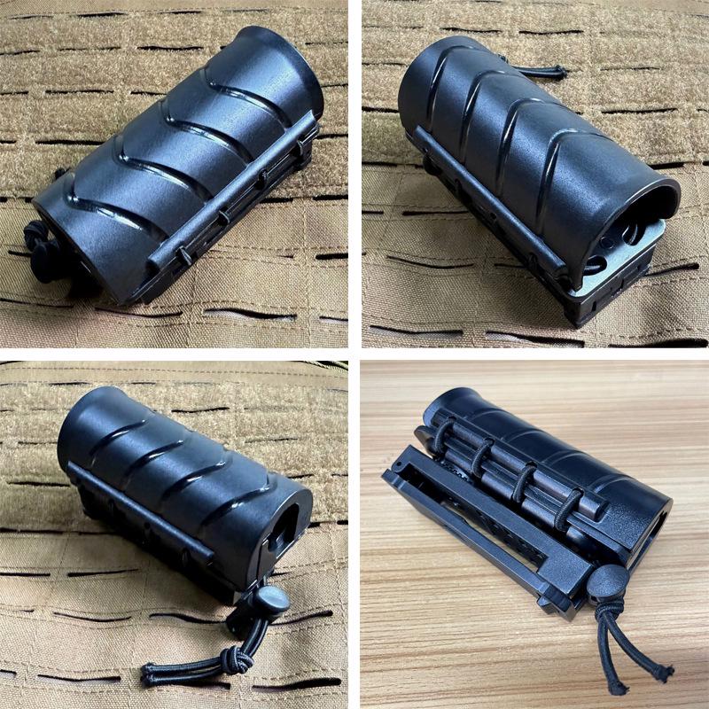 MOLLE-Compatible 360° Rotating Quick Draw Sheath for Baton, Tactical Flashlight, and Spray – Rubber Band Style