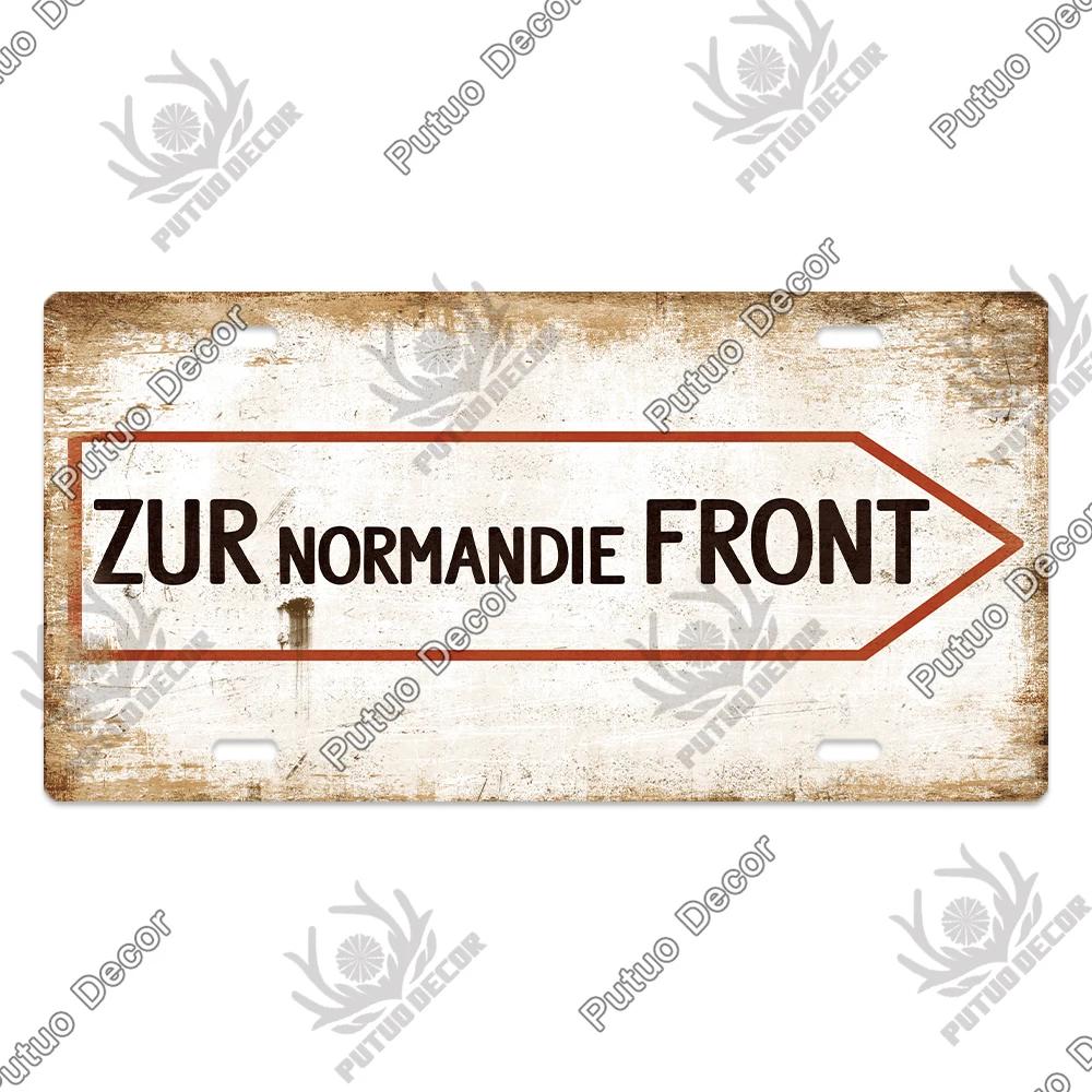Putuo Decor Deutsche Kriegsgeschichte Vintage Metallschild mit Nummernschild-ähnlichem Design - Ideal für Garagen- und Heimwanddekoration