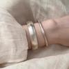 Ancient matte silver plain ring bracelet light luxury niche exquisite stacked bracelet women's model