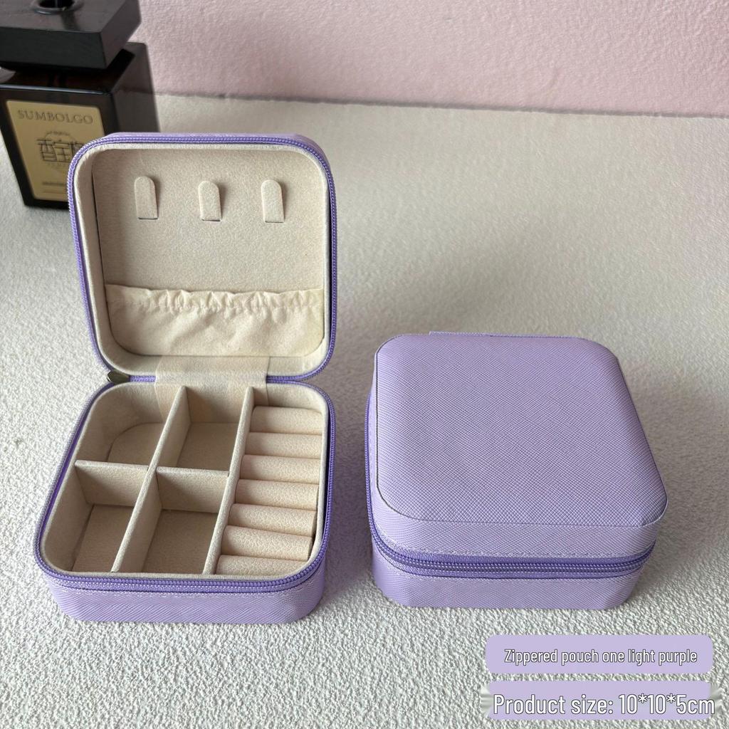 Travel Jewelry Storage Box - Portable Necklace Earrings Ring Organizer Bag with Zipper