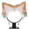Plüsch Katzenohren Stirnband mit ethnischer Ohrringdekoration Plüsch Katzenstirnband für Filmliebhaber Erwachsenen Live-Übertragungskopfschmuck
