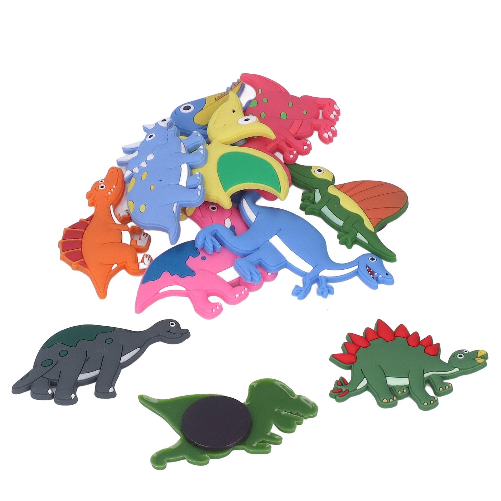 

12pcs Refrigerator Magnets Cute Soft Silicone Strong Magnetism 3D Dinosaur Patterns Magnets for Fridge Kitchen