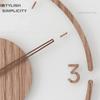 35cm Wall Clock Home Decor Solid Wood Creative Silent Quartz Clock Living Room Decoration Mute Nordic Wall Clock X-Space