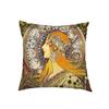 Oil Painting By Alphonse Mucha Cushion Covers Pillowcases Sofa Bedroom House Office Square Pillowcase Home Party Car BeddingbzAlphonsg,(4)