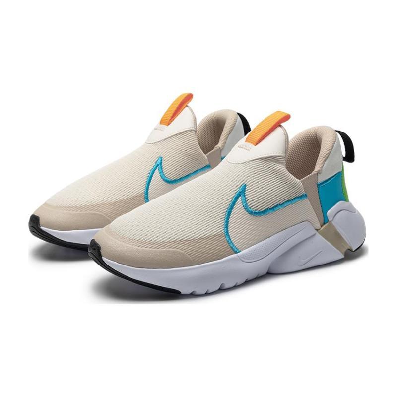 Nike Flex Plus Breathable Cushioning Low Top Casual Shoes Beige Blue Kids' Sneakers FN8908-141