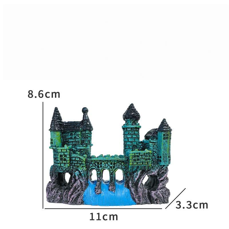 1Pcs Landscaping Resin Rockery Aquarium Rockery Home Craft Creative Castle Shape Fish Tank Ornaments Decoration