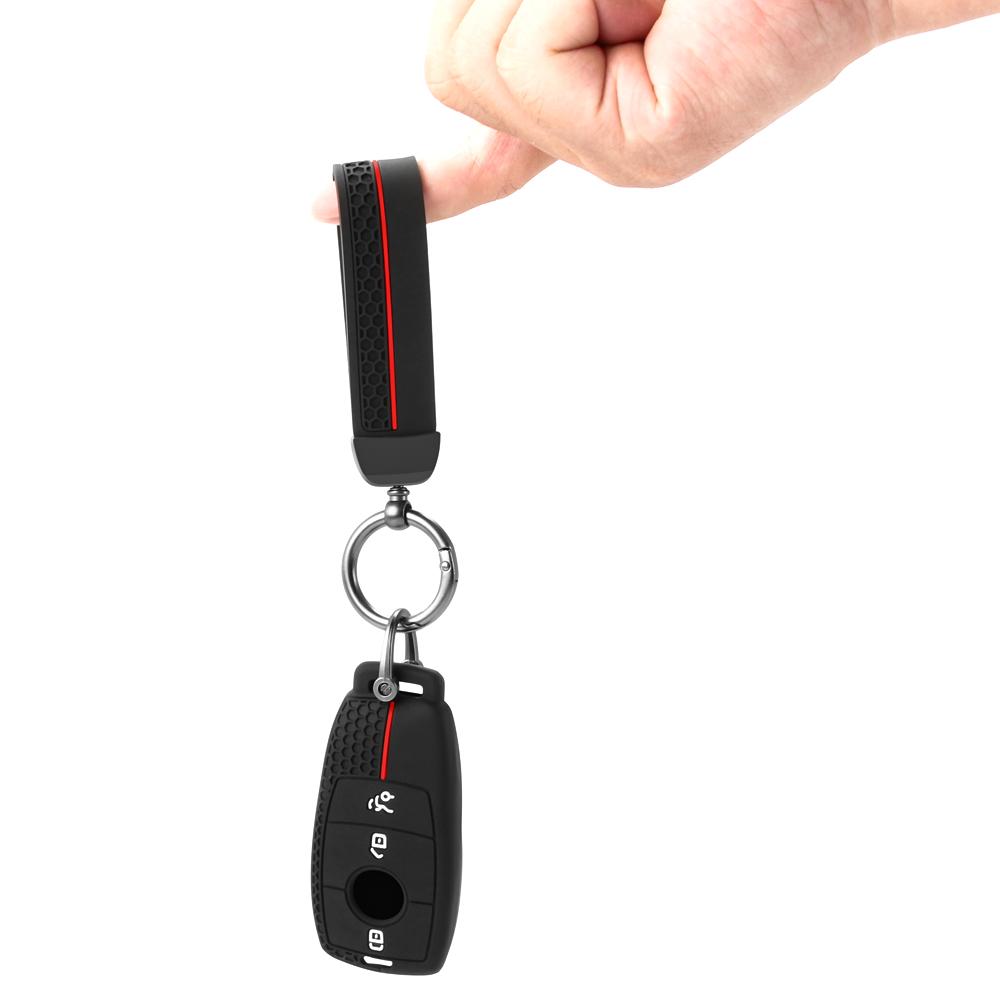 Silicone Keychain Car Key Case Cover For Mercedes Benz A C E S G Class Glc Cle Cla Glb Gle Gls W177 W205 W213 W222 X167 Amg