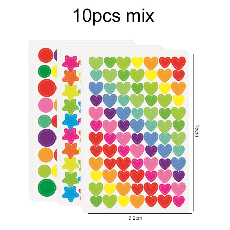 10~50sheets Scrapbook Stickers with Stars Hearts Circles Dazzling Colors for DIY Crafts Journaling Memory Book Decoration TMZ