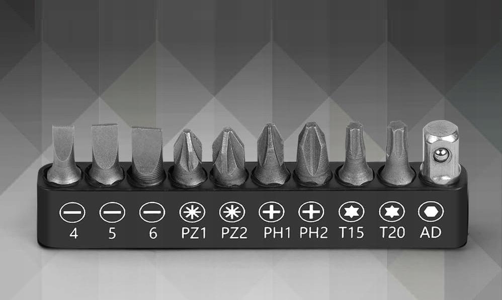 Tool set: socket wrenches 4-13mm, bits, ratchet, 20 pcs.