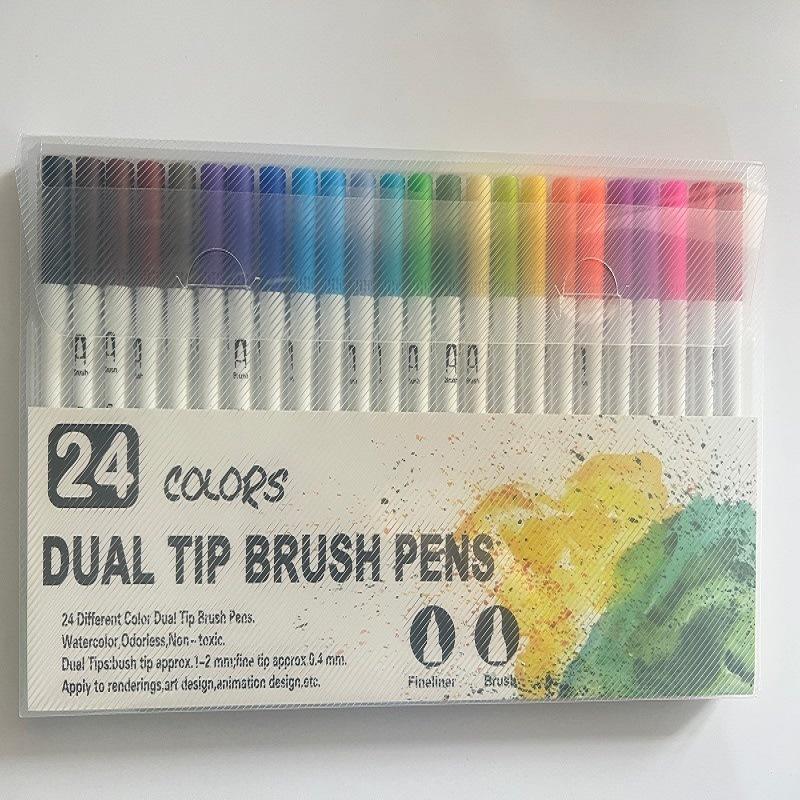 Dual Brush Markers Pens, 72Colors Dual Tip(Fineliner & Brush) Art Markers, Artist Coloring Marker Set for Adult Coloring Books No Bleeding