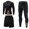 Men's High-Elastic Quick-Dry Sports Tights with Velvet Warmth