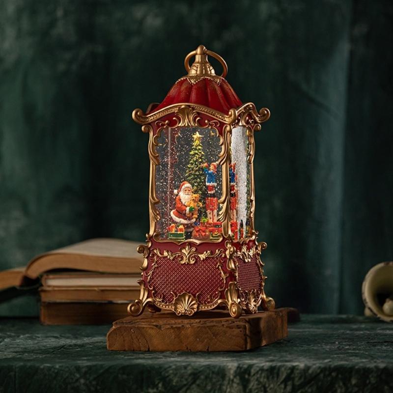 Christmas Snow Globes Lanterns Music Box USB Power With Crystal Snowballs Design Safe For Kids User Friendly Holiday Homes Decors