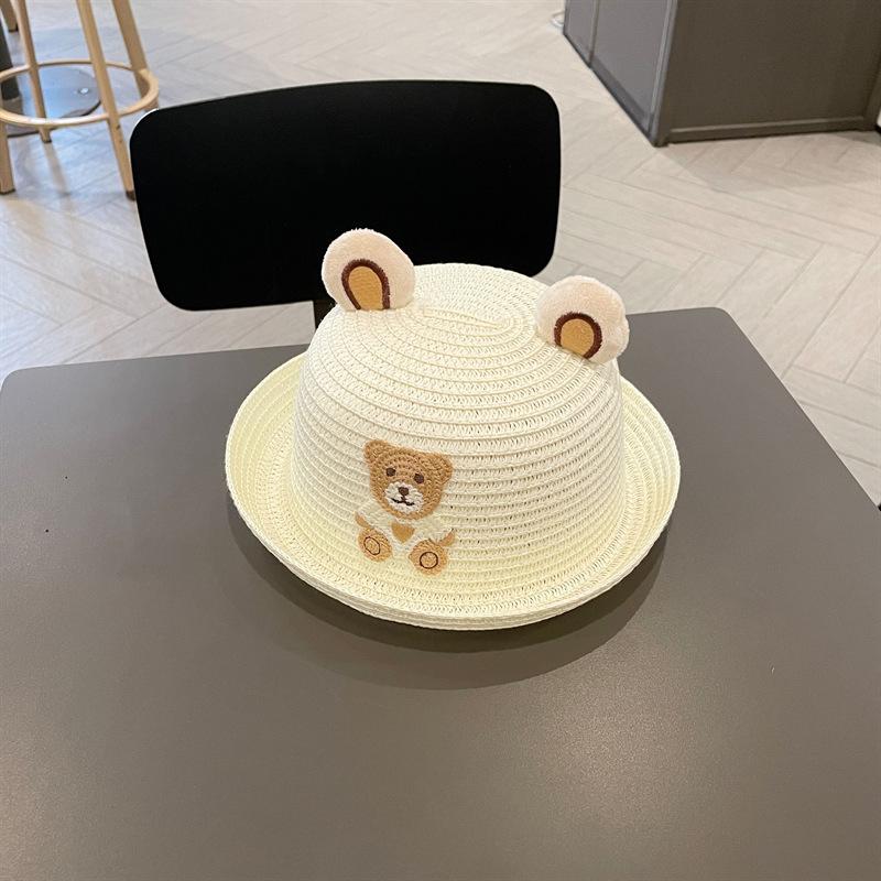 Baby hat male boomer spring and autumn thin cute super cute children's sunshade straw hat summer baby sun bucket hat boy