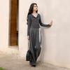 Sancai Zweiteiliges Aussehen Spitze Patchwork Langarm T-Shirt